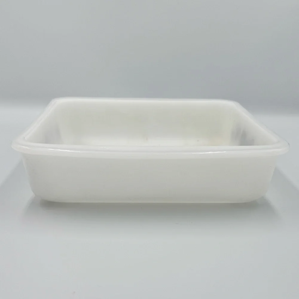 Vintage Glasbake Milk Glass 8”x8” Casserole Dish Blue Onion J2428
